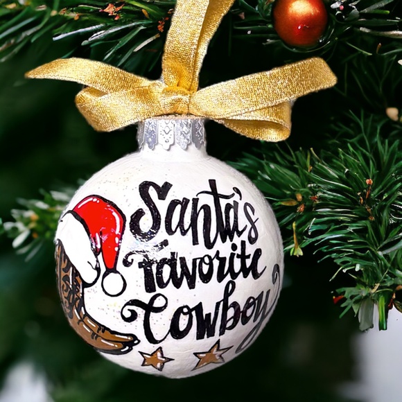 Santa's Favorite Cowboy Holiday Ornament - Saddle Up for a Country Christmas! - Picture 8 of 12